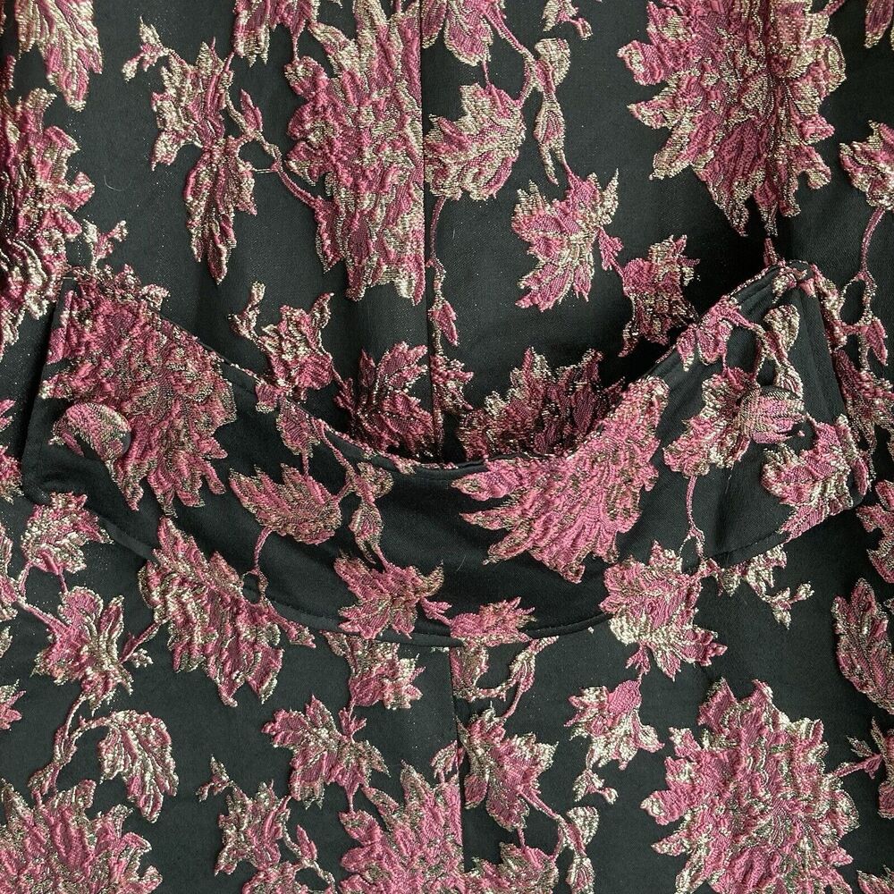 FOR LOVE & LEMONS Luella Jacket Womens Medium Floral Metallic Jacquard Layering - Picture 11 of 12